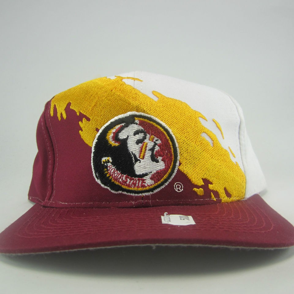 VTG Florida State Seminoles FSU Logo 7 Paint Splash Snapback hat Cap