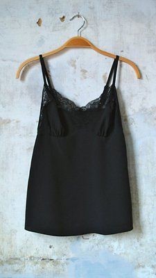 Rodarte for Target Black Stretch Lace Trimmed Camisole Cami Top XS