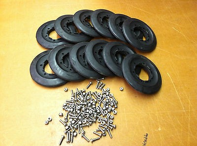 12 Bogie Tires and Installation Hardware for Vintage Ski Doo