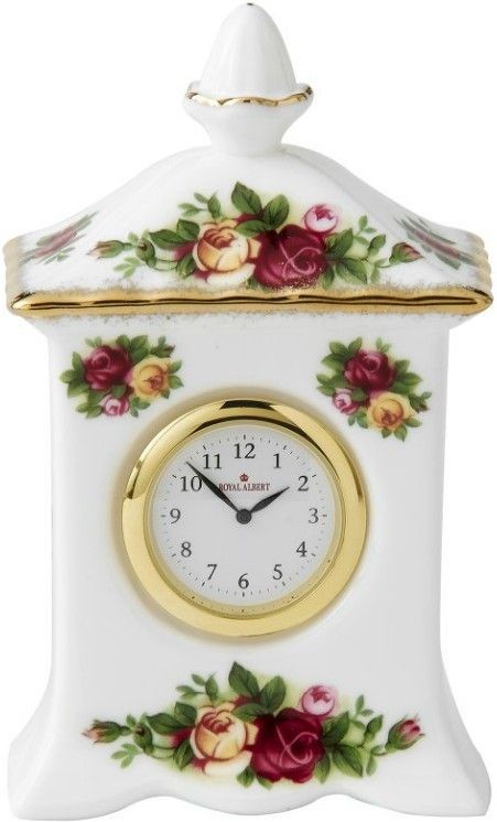 royal albert old country roses carriage clock small new time