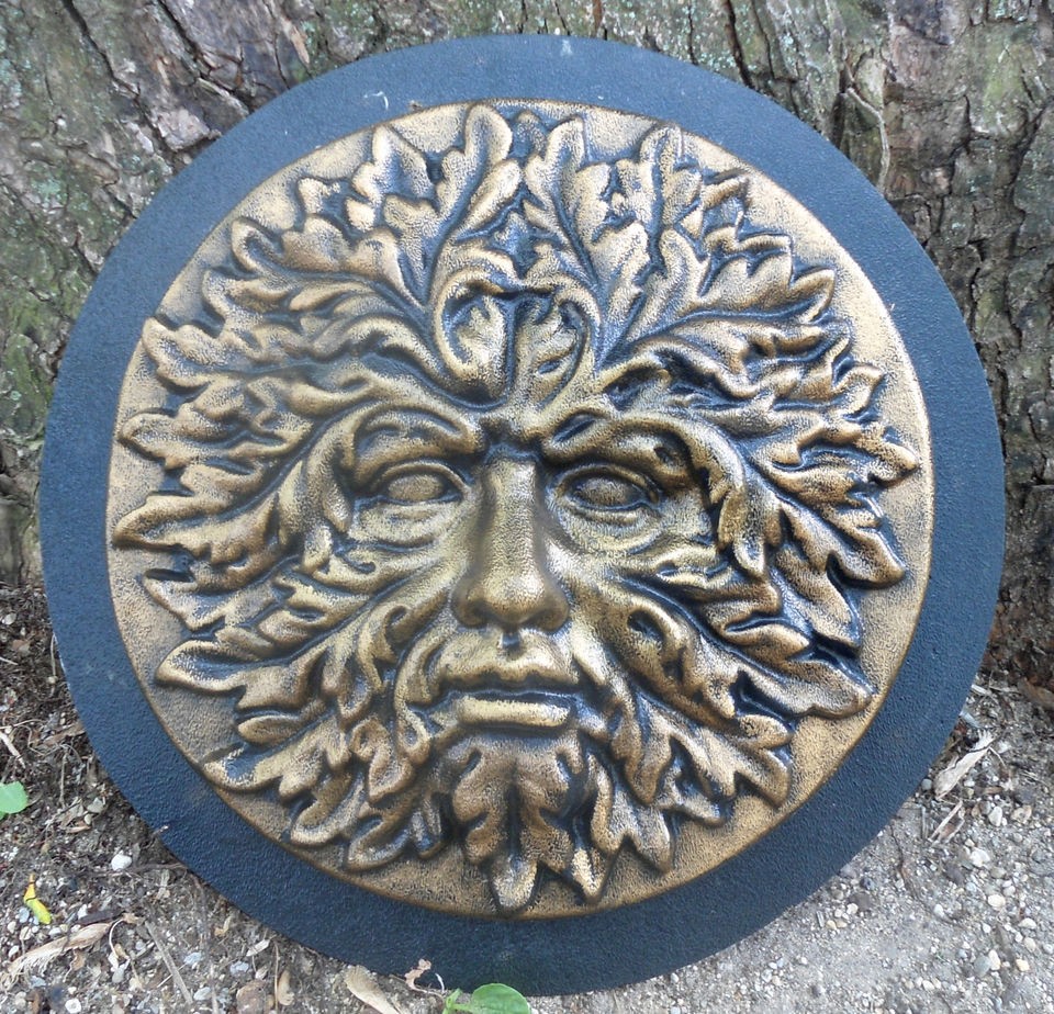   greenman face mold plaster concrete casting garden plaque mould