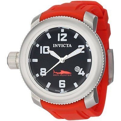    INVICTA 1691 SEA HUNTER SWISS MADE RED RUBBER STRAP LUMINOUS WATCH