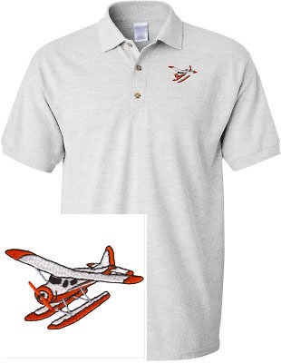 PONTOON PLANE AIRCRAFT SHIRT SPORTS GOLF EMBROIDERED EMBROIDERY POLO 