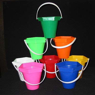 40 BEACH BUCKETS SAND BUCKETS WEDDING CENTERPIECES MFG USA MIX OF 