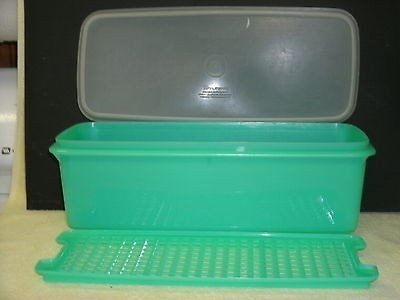 Vintage Tupperware 782 2  Celery/Bread Keeper  Jadite Green   3 Pcs