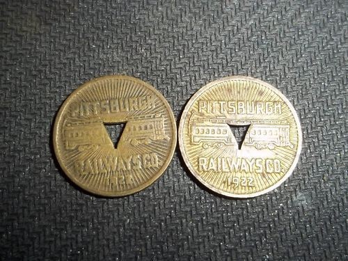 1922 pittsburgh railways co token lot of 2 i 7405