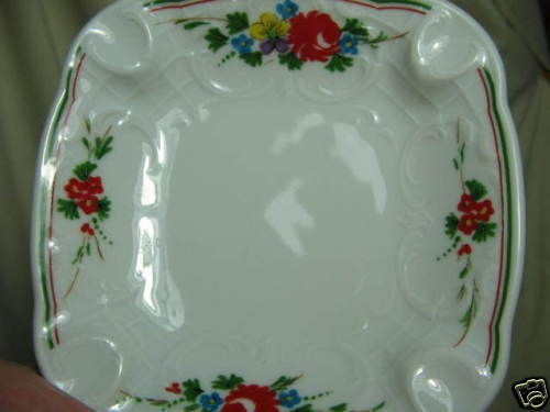 bauscher weiden red blue flowers ashtray s 