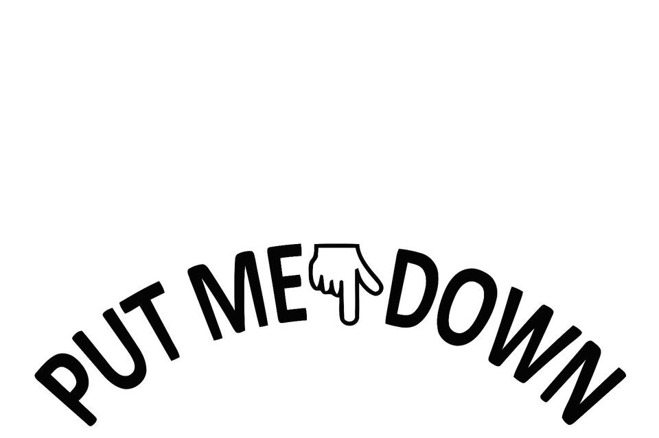 PUT ME DOWN Bathroom Toilet Seat Hand Vinyl Decal Sticker Sign 