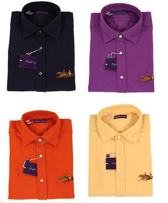 ralph lauren purple label flannel equestrian shirt new $ 395