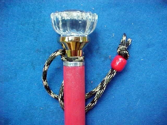   GLASS DOOR KNOB red(hat) CANE /walking stick​~w/FREE Monogram *gift