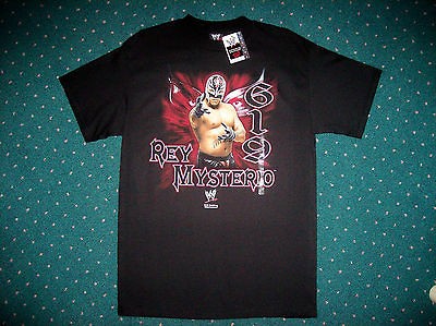 WWE Mens T Shirt Rey Mysterio 619 Graphic Black Sz Medium 100% Cotton 