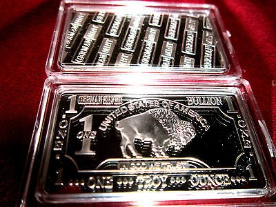 Newly listed ONE TROY OUNCE GERMAN SILVER BUFFALO BULLION BAR  1 OZ 