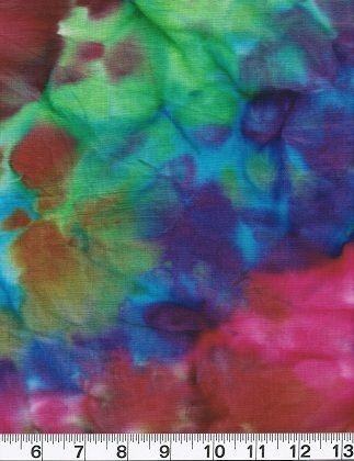 BTHY Quilting Quilt Fabric Batik Tie Dye #141 Rainbow Pink Purple 