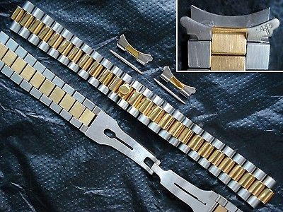  GOLD ALLOY PLATED 2 TONE PRESIDENT BAND BRACELET FOR ROLEX OLD WATCH