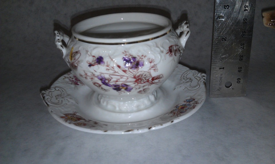 Gesetzlich Geschutzt Sugar and Plate container Porcelin Made in 