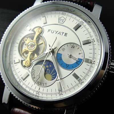 Newly listed Mens women MoonPhase Tourbillon AUTO Mechanical Watch