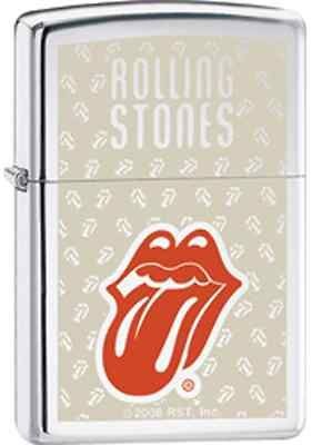 Cigarette Lighter~Rollin​g Stones~Lips & Tongue Logo~Polished Chrome 