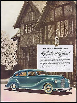 1948 austin devon 4 dr car motor company vintage print