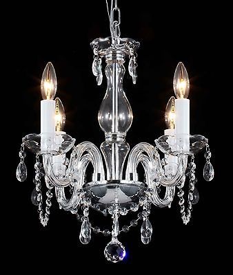 CHANDELIER LIGHTING CRYSTAL 17X17 4LTS FIXTURE PENDANT CEILING LAMP