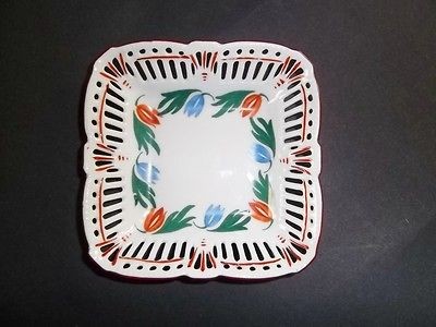 Lovely Schwarzenhammer Bavaria   Square Reticulated Porcelain Dish