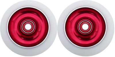 metal core scooter wheels 100mm red white heavy duty