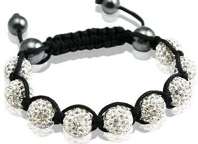 Shamballa Must Sell. White Black Bracelet. Swarovski. Shiny.Last 