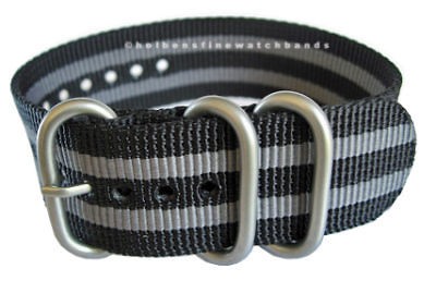   Nylon UTC Grey Black Stripe GERMAN Military Dive Watch Band Strap