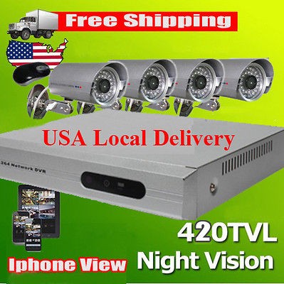 4CH Surveillance Sony CCTV DVR Security System 4x Cameras Kit