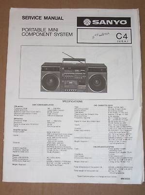 sanyo service manual c4 boombox portable radio boom box time