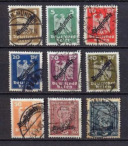 German Reich  Rare officials set from 1924   used   HIGH VALUE 