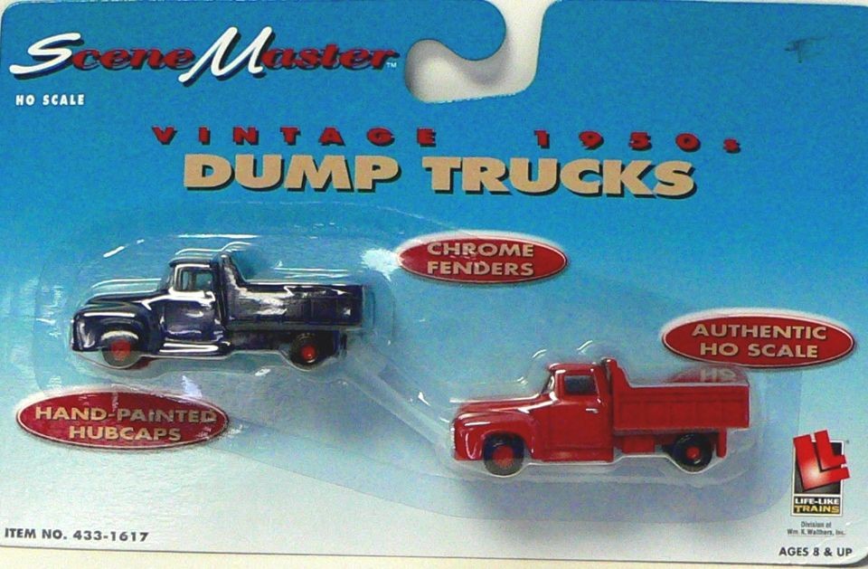 HO 187 SCALE 2 PACK OF DUMP TRUCKS FOR MODEL RAILROAD TRAIN LAYOUT OR 