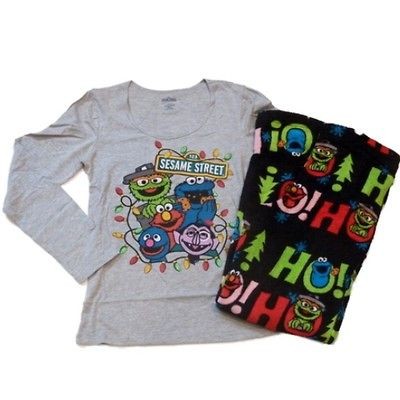 Sesame Street Womens Elmo Pajamas Fleece Sleep Lounge Pants PJs 