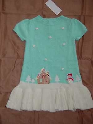   COZY CUTIE blue sweater dress 18 24 2T 3T 4T 5T snowman scenic