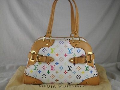 Newly listed AUTHENTIC LOUIS VUITTON WHITE MULTICOLORE CLAUDIA PURSE