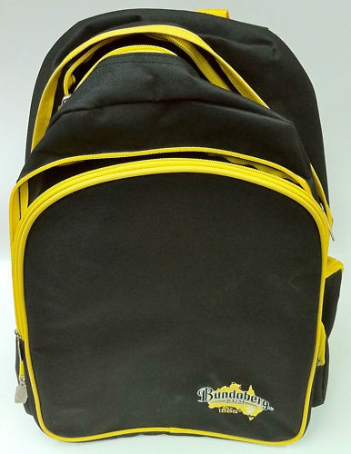 BUNDABERG RUM FULL SIZE WATER RESISTANT BLACK BUNDY TRAVEL BACKPACK 