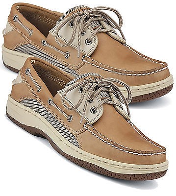 Sperry Topsider Billfish Men Leather and Mesh Boatshoes NIB Tan/Beige 