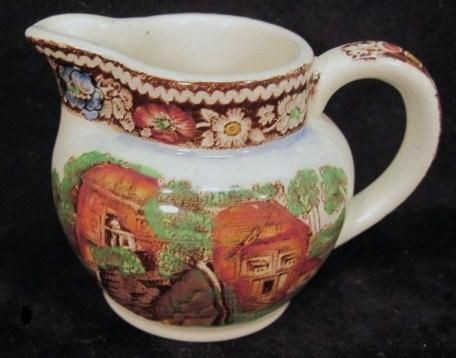 VTG MIDWINTER BURSLEM MINIATURE PITCHER~INDIVIDUAL MINI CREAMER~RURAL 