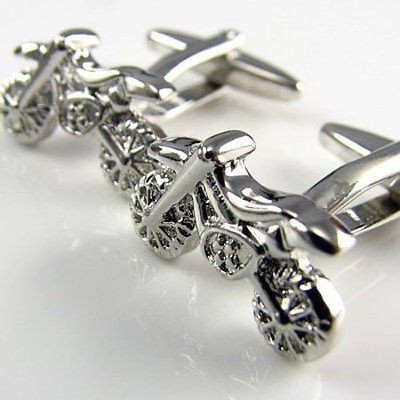 SCRAMBLER CUFFLINKS with GIFT BOX trial dirt bike motorbike 50cc 