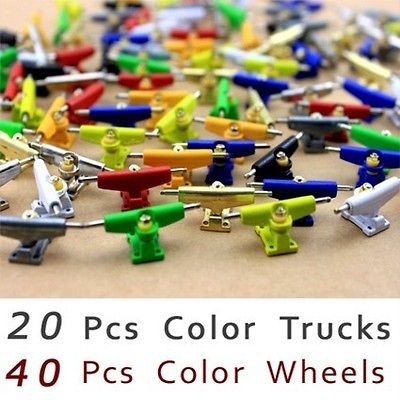   Trucks 40x Wheels For 96mm long Fingerboard Skateboard Wooden Deck M19