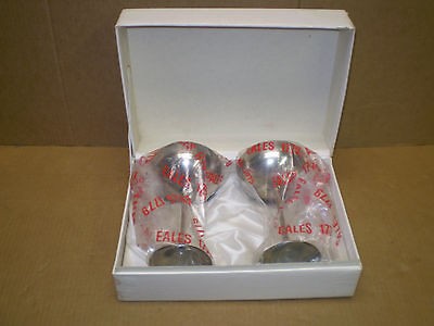 Eales 1779 silver plated wine toasting goblets (2) original box Italy