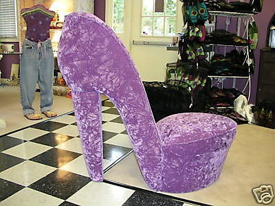 NEW PURPLE HIGH HEEL SHOE CHAIR FURNITURE GIRL GIFT (LAV HHSC)