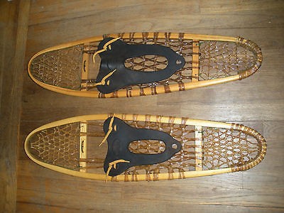 VINTAGE 1959 SNOW BIRD GV 10 X 36MADE IN QUEBEC CANADA WOOD SNOWSHOES 