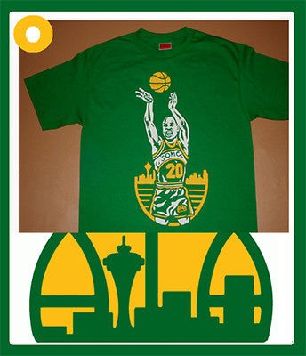 Cajmear Gary Payton Seattle Supersonics shirt sonics glove shoes 