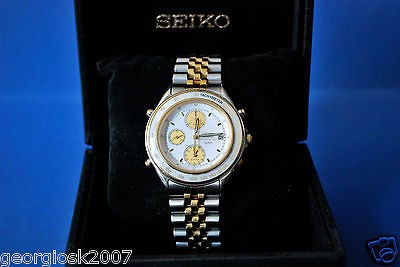 vintage seiko 7t32 6850 a4 analogue quartz al chr tachyme