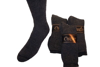 6pr Mens WARM GEAR Merino Wool Crew Boot Socks BLACK 9 11