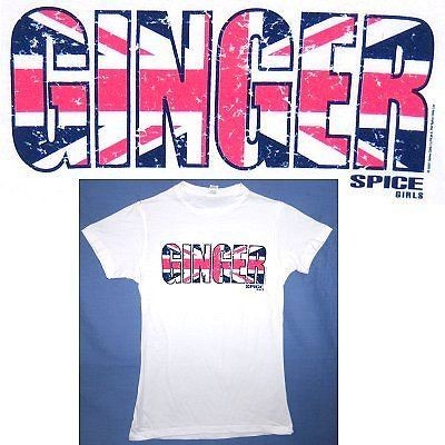 THE SPICE GIRLS GINGER LOGO WHT BABY DOLL GIRLS T SHIRT MEDIUM NEW 