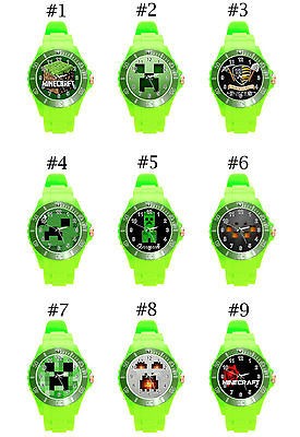 HOT MINECRAFT CREEPER MONSTERS SPIDER PC GAMES GREEN SPORT WATCH