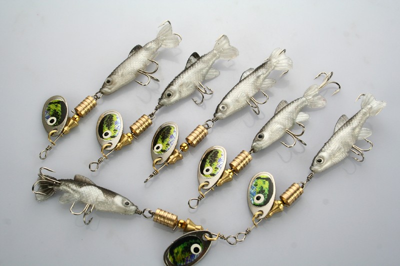 newly listed 6pcs fishing soft lures spinner hooks 6g from