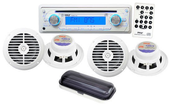 New PLMRKIT105 Marine Boat Yacht CD  AUX Radio Player 4 6.5 