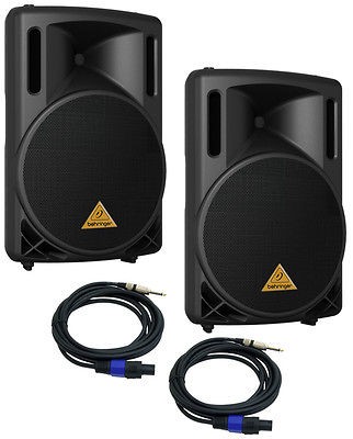   B212XL PRO AUDIO DJ 12 1600W PA SPEAKER PAIR & $60 CABLES PACKAGE